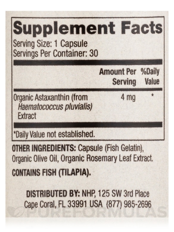 Astaxanthin 4 mg - 30 Capsules - Alternate View 3