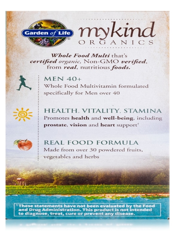 mykind Organics Men's Multi 40+ - 120 Vegan Tablets - Alternate View 9