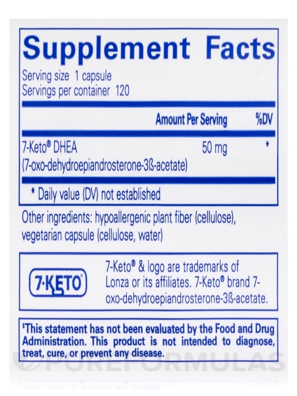 7-Keto® DHEA 50 mg - 120 Capsules - Alternate View 4