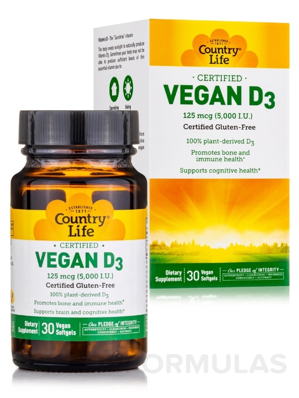 Vegan D3 - 30 Vegetarian Softgels - Alternate View 1