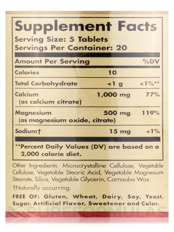 Calcium Magnesium Citrate - 100 Tablets - Alternate View 4