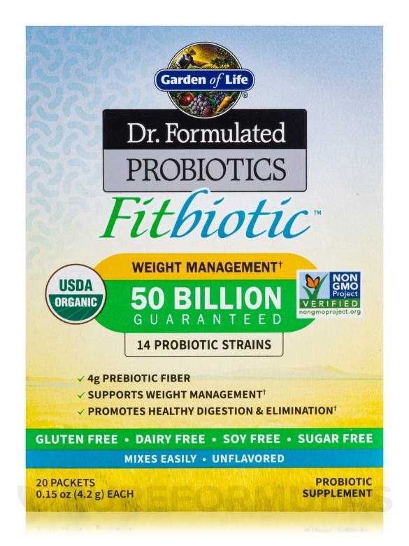 Dr. Formulated Probiotics Fitbiotic™ - Box of 20 Packets (0.15 oz / 4.2 Grams each) - Alternate View 3