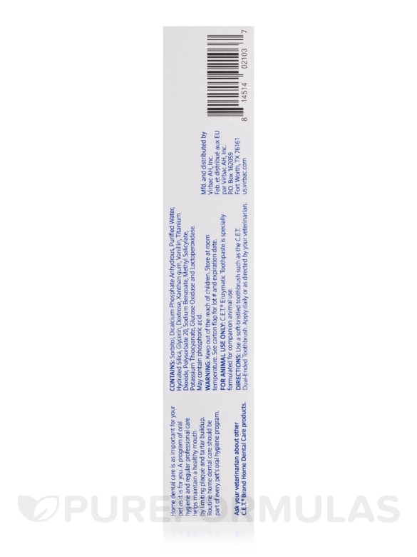 C.E.T.® Enzymatic Toothpaste, Vanilla-Mint Flavor - 2.5 oz (70 Grams) - Alternate View 4