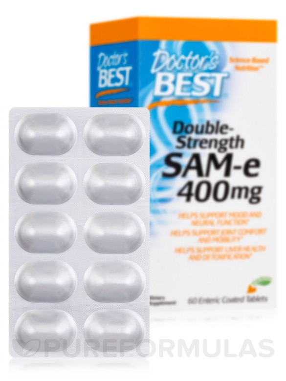 SAM-e 400 mg (Double-Strength) - 60 Enteric Coated Tablets - Alternate View 1