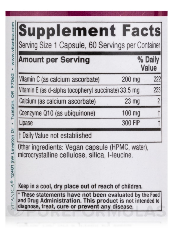 CoQ10 Extra 100 mg - 60 Vegetarian Capsules - Alternate View 3