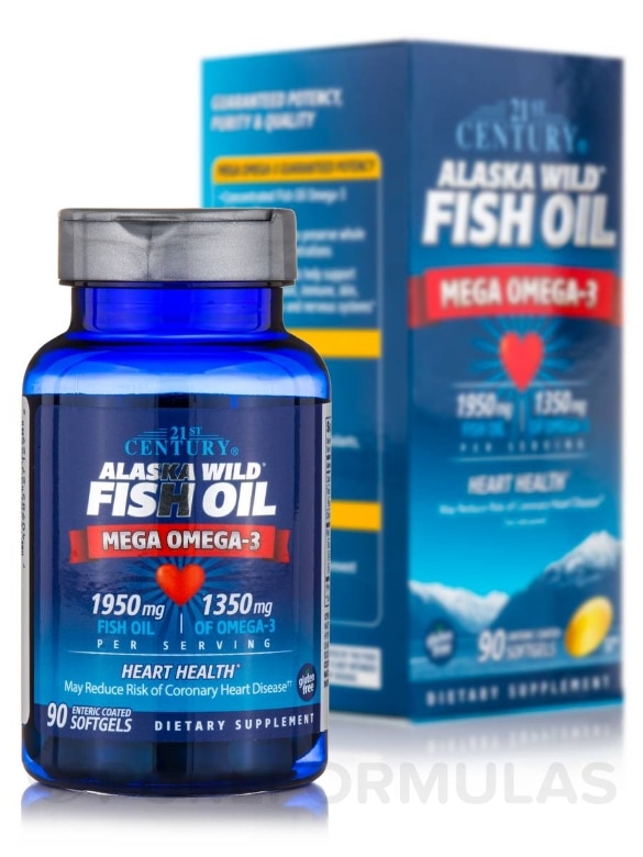 Alaska Wild® Fish Oil with Mega Omega-3 - 90 Enteric-Coated Softgels