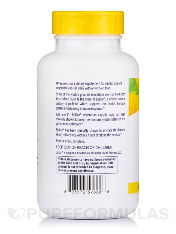 EpiCor (Immune Protection) 500 mg - 150 Veggie Capsules - Alternate View 2